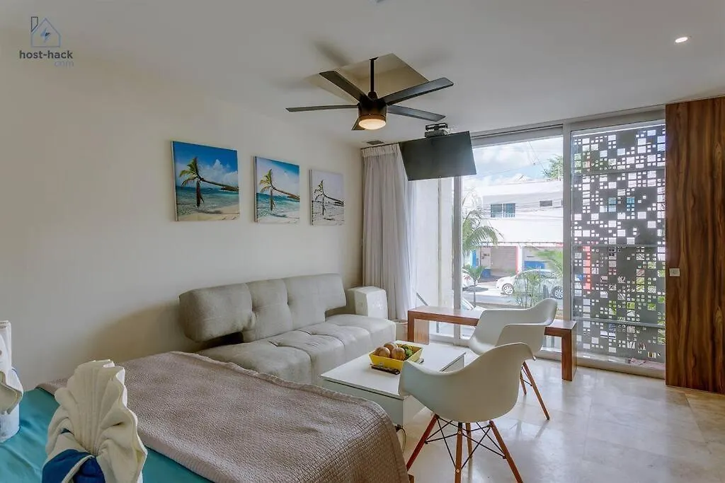 Apartment Danzamar 1B With Pool & Rooftop Near Mamitas Beach Playa del Carmen Mexico