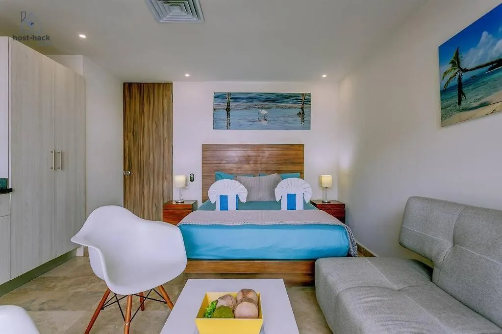 Apartment Danzamar 1B With Pool & Rooftop Near Mamitas Beach Playa del Carmen