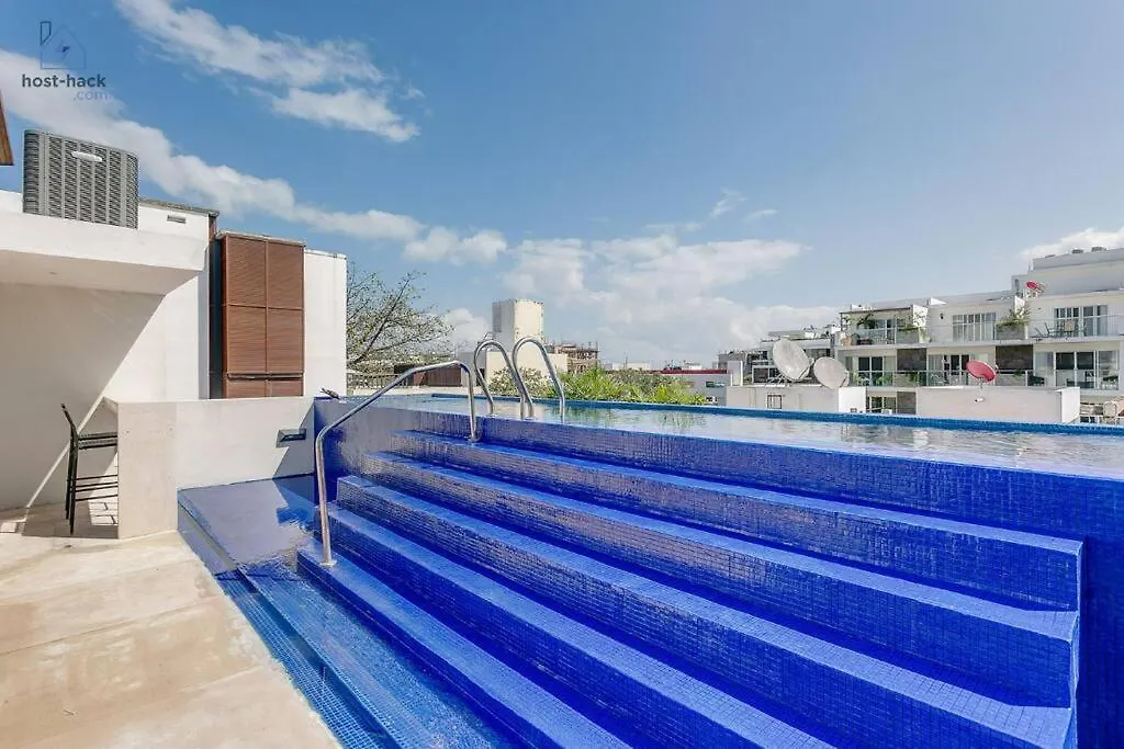 Danzamar 1B With Pool & Rooftop Near Mamitas Beach Playa del Carmen Mexico