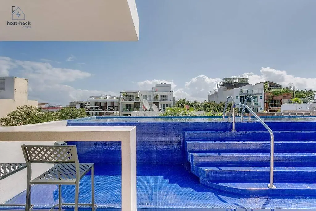 Apartment Danzamar 1B With Pool & Rooftop Near Mamitas Beach Playa del Carmen Mexico